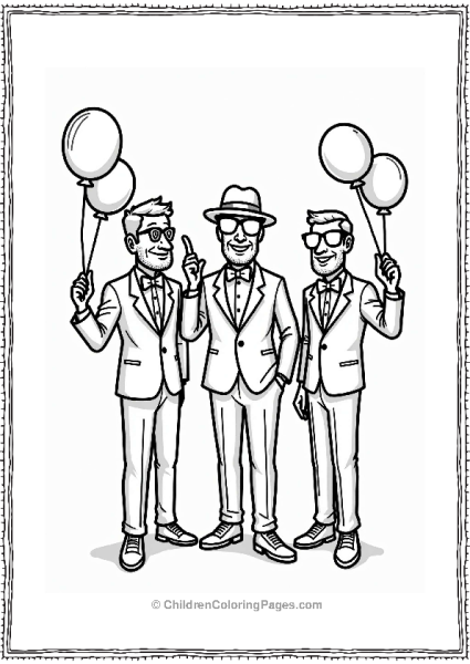Wedding Groomsmen Posing With Fun Props Free PDF Printable