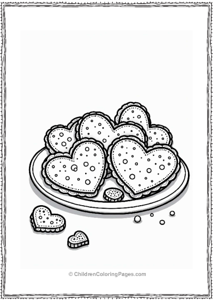 Wedding Heart Shaped Cookies On A Plate Free PDF Printable