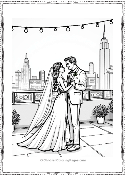 Wedding Newlyweds Dancing Under City Lights Free PDF Printable