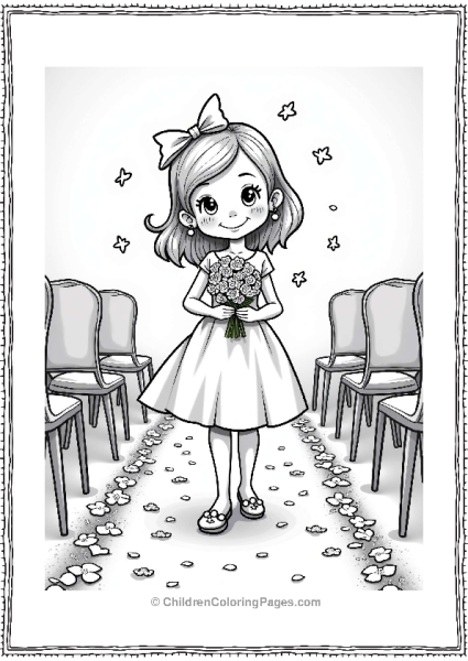 Wedding Sweet Flower Girl Scattering Petals Free PDF Printable