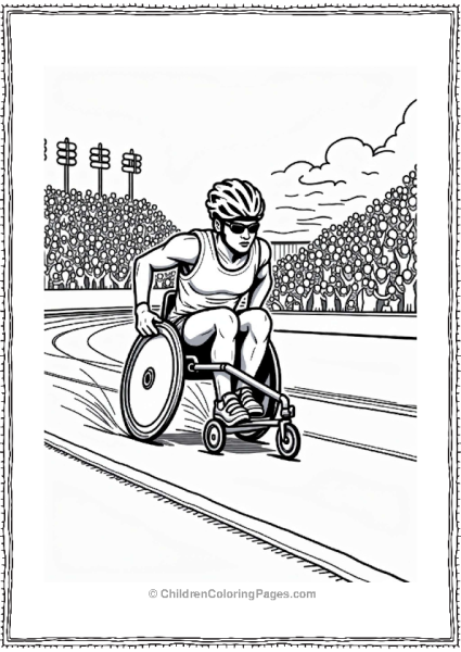Wheelchair Racer At The Olympics Free PDF Printable