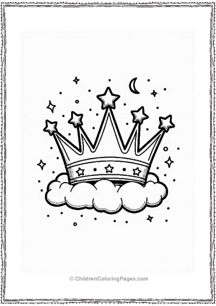 Whimsical Star Crown On A Cloud Free PDF Printable