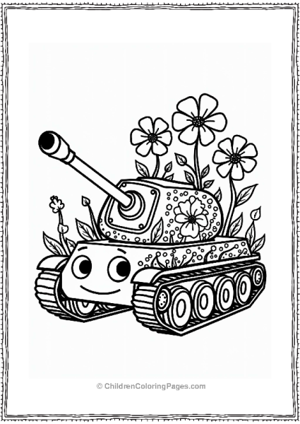 Whimsical Tank With Flowers Free PDF Printable