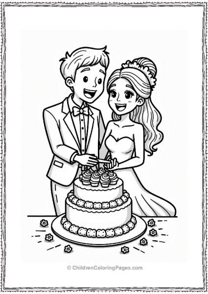 Whimsical Wedding Cake Cutting Free PDF Printable