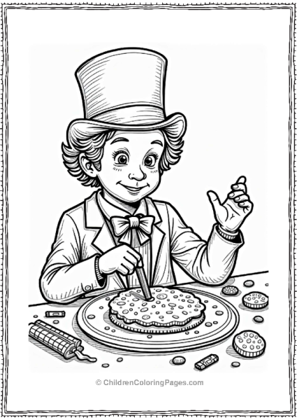 Willy Wonka Child Decorating A Giant Cookie Free PDF Printable