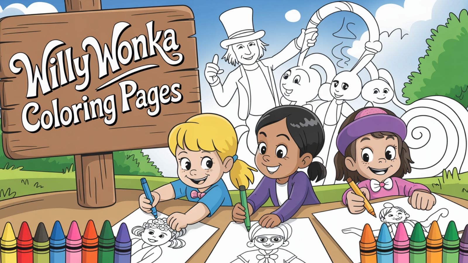 Willy Wonka Coloring Pages – Free PDF Printables  🍭🎩🍫