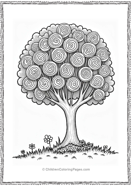 Willy Wonka Giant Lollipop Tree With Candy Flowers Free PDF Printable