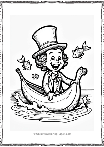 Willy Wonka On A Banana Boat Free PDF Printable