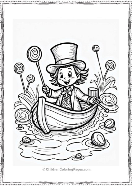 Willy Wonka On A Candy River Free PDF Printable