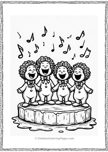 Willy Wonka Oompa Loompa Choir On A Chocolate Stage Free PDF Printable