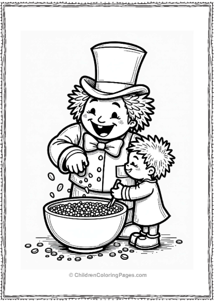 Willy Wonka Oompa Loompa Mixing Candy With Child Free PDF Printable