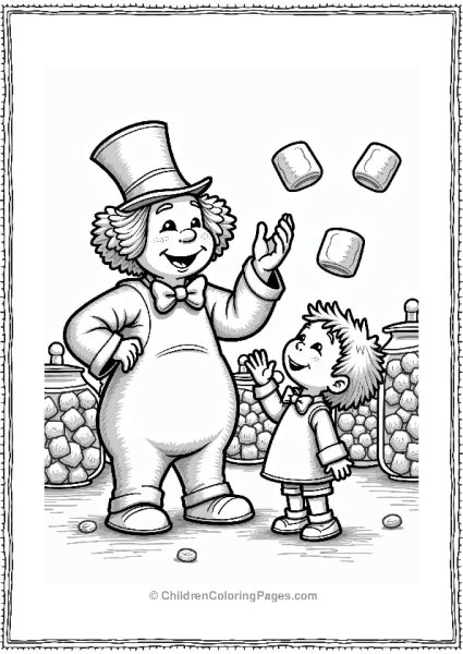 Willy Wonka Oompa Loompa Playing With Sweets Free PDF Printable
