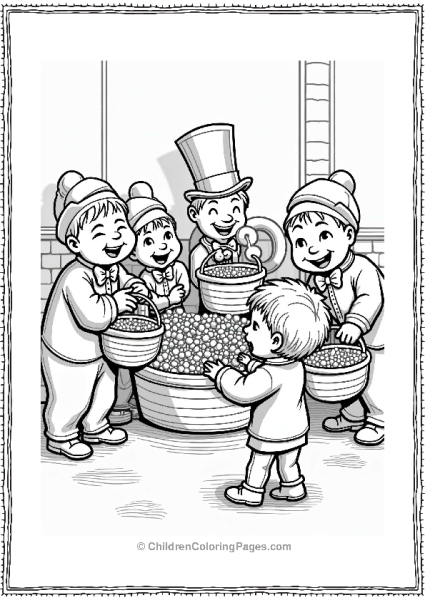 Willy Wonka Oompa Loompas Loading Candy Baskets Free PDF Printable