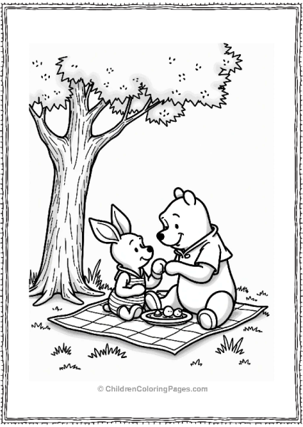 Winnie The Pooh And Piglet On A Picnic Free PDF Printable