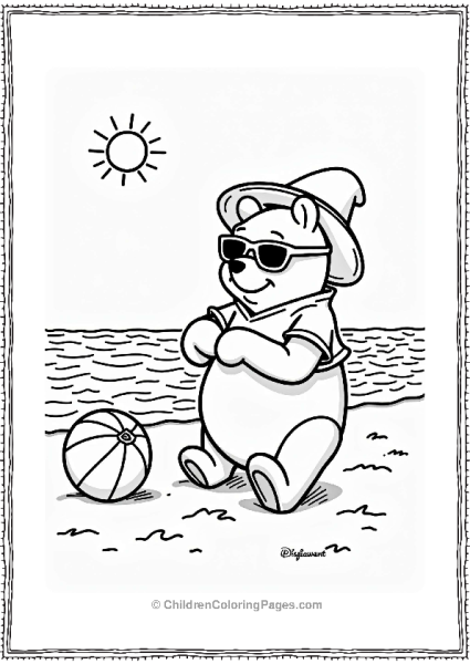 Winnie The Pooh Poohs Summer Beach Day Free PDF Printable