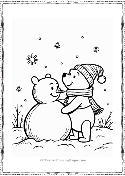 Winnie The Pooh Poohs Winter Wonderland Snowman Free PDF Printable
