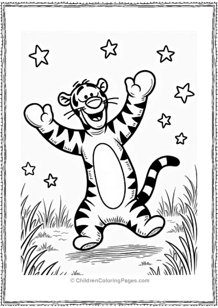 Winnie The Pooh Tiggers Star Dance Under A Night Sky Free PDF Printable