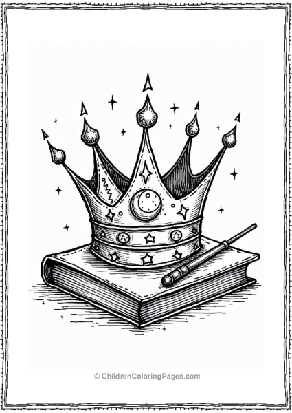 Wizards Crown On A Magic Book Free PDF Printable