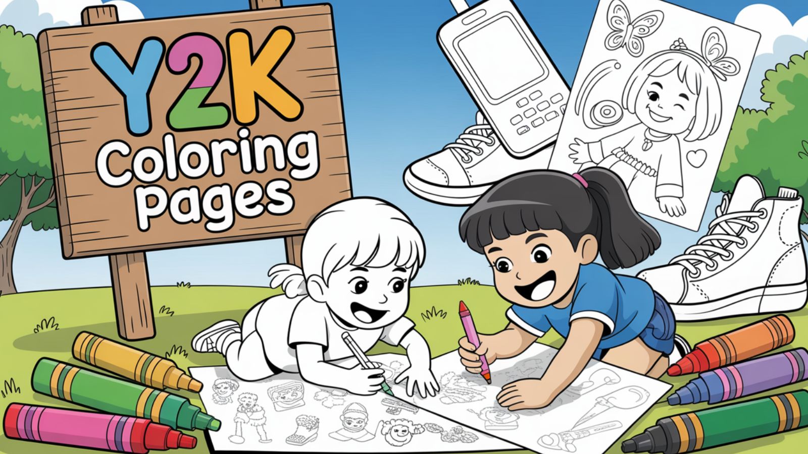 Y2K Coloring Pages – Free PDF Printables 💿✨💫📱😎