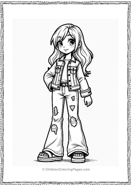 Y2K Denim Dream Character Free PDF Printable