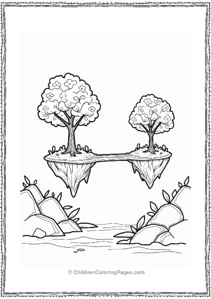 Y2K Floating Islands With Tech Trees Free PDF Printable