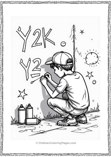 Y2K Graffiti Art On The Wall Free PDF Printable