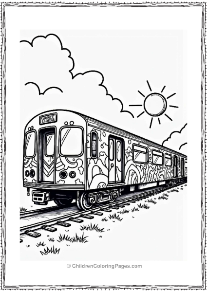 Y2K Graffiti Train Design Free PDF Printable