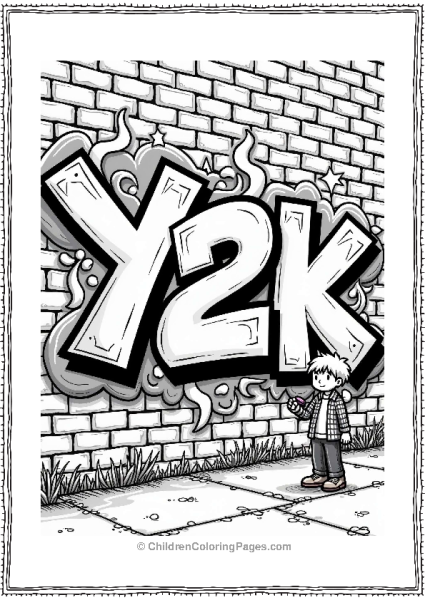 Y2K Graffiti Wall With Cartoon Character Free PDF Printable