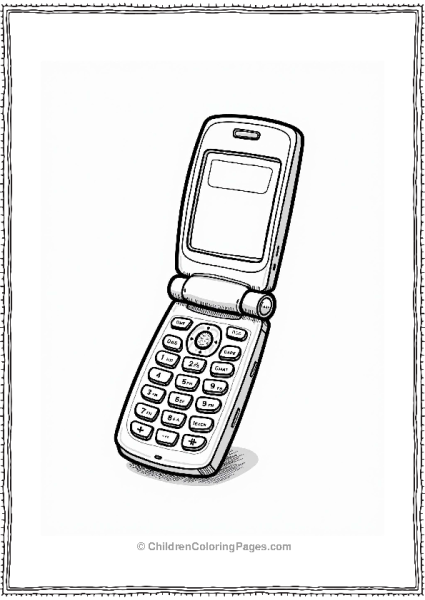 Y2K Nostalgic Flip Phone Illustration Free PDF Printable