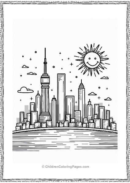 Y2K Pixelated City Skyline Free PDF Printable