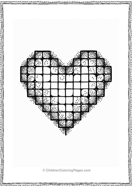 Y2K Retro Pixel Heart Design Free PDF Printable