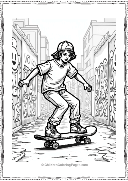 Y2K Skateboarder In The City Free PDF Printable