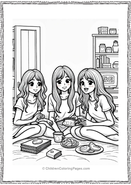 Y2K Sleepover Scene Free PDF Printable