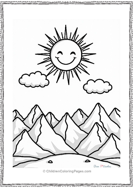 Y2K Theme Digital Sun Over Mountains Free PDF Printable
