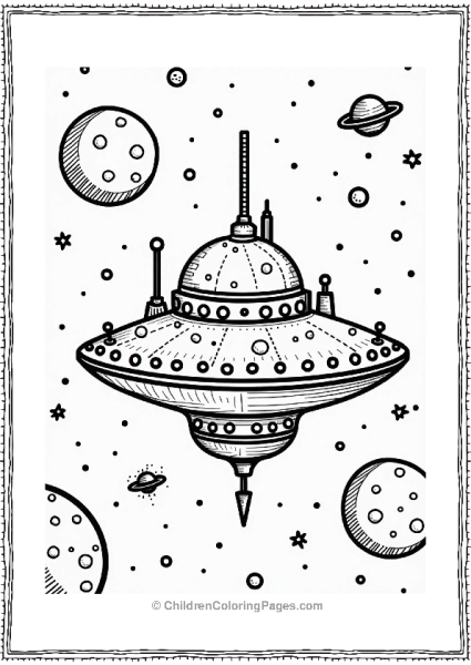 Y2K Theme Floating Space Station Free PDF Printable