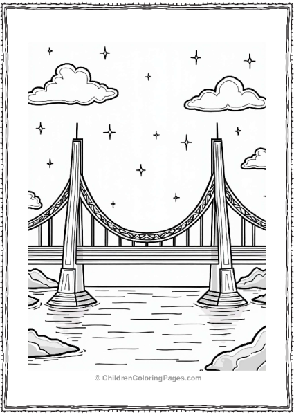 Y2K Theme Glowing Bridge At Night Free PDF Printable
