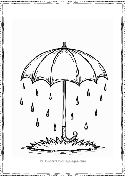 Y2K Theme Pixelated Rain And Umbrella Free PDF Printable