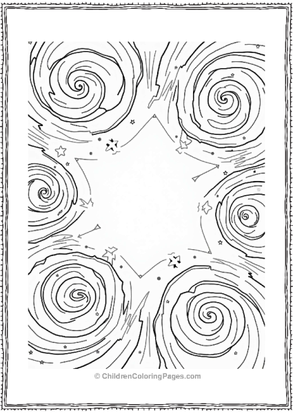 Y2K Theme Swirling Stars In A Galaxy Free PDF Printable