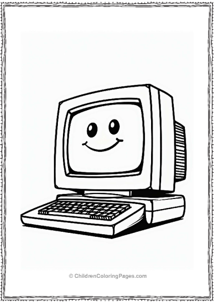 Y2k Funky Retro Computer With Smiley Face Free PDF Printable
