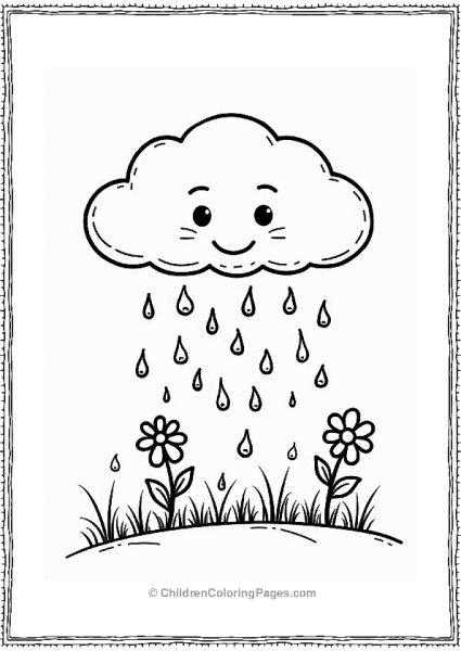 Y2k Happy Cloud With Circuit Raindrops Free PDF Printable