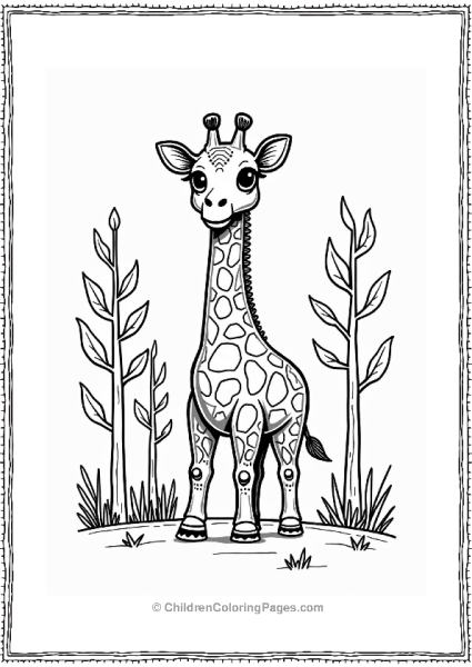 Y2k Robot Giraffe In A Techy Forest Free PDF Printable