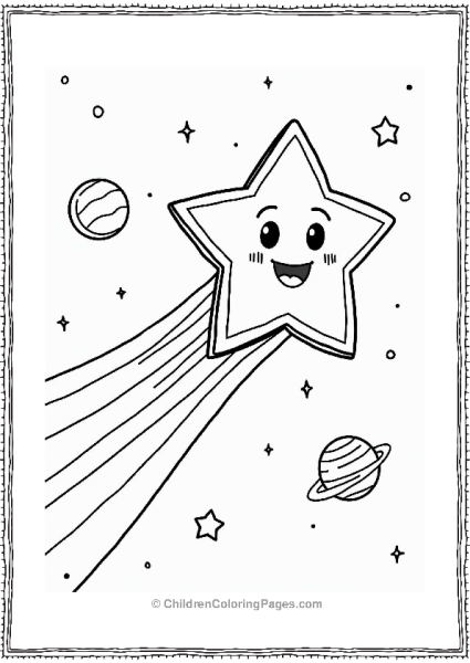 Y2k Shooting Star With A Sparkling Trail Free PDF Printable
