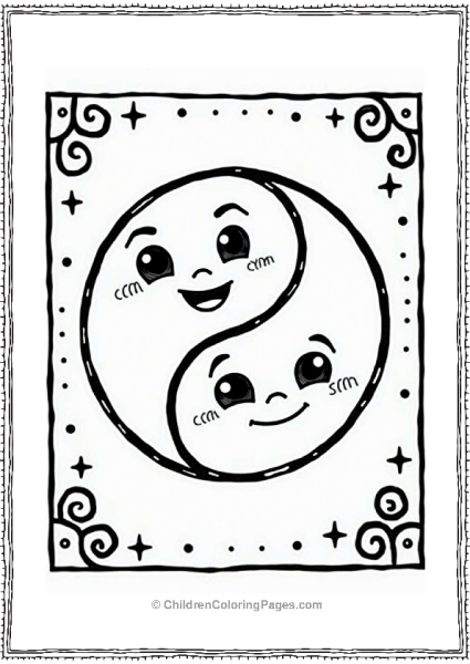 Yin Yang Cartoon Faces Free PDF Printable