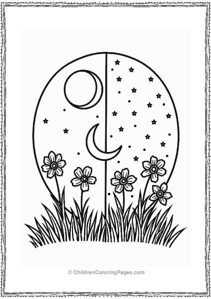 Yin Yang Day And Night Scene Free PDF Printable