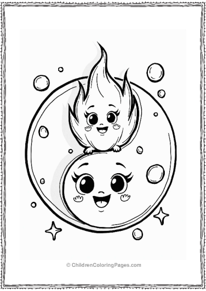 Yin Yang Design With Happy Faces Free PDF Printable