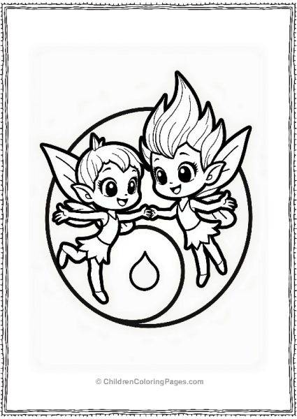 Yin Yang Fairy And Sprite Interaction Free PDF Printable