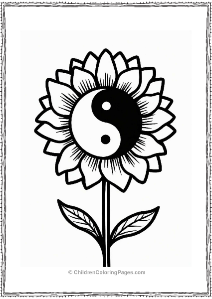 Yin Yang Flower Design Free PDF Printable