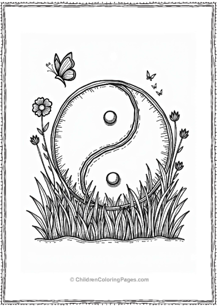 Yin Yang Garden Scene Free PDF Printable