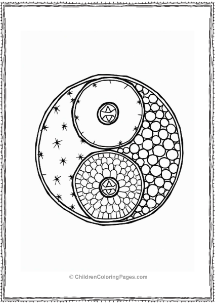 Yin Yang Geometric Design Free PDF Printable