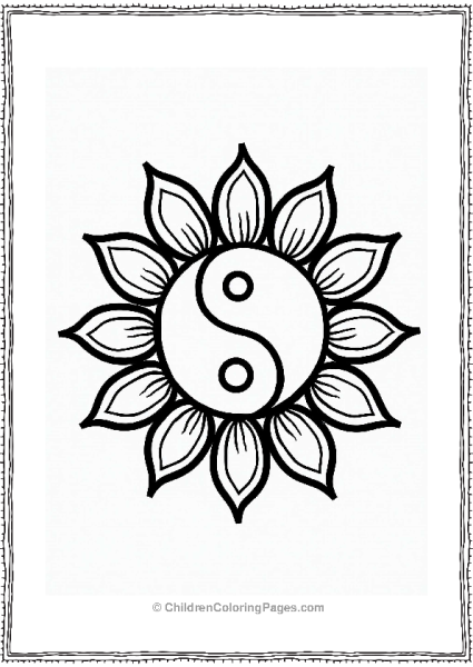Yin Yang Mandala Coloring Page Free PDF Printable
